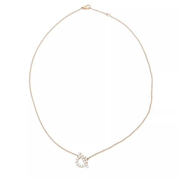 HERMES Finesse Pendant Necklace 18k Rose Gold Diamond - Picture 6 of 8
